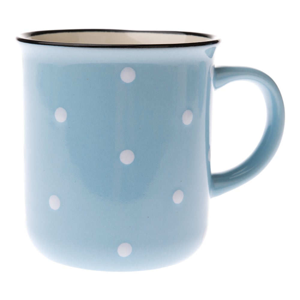 Błękitny kubek ceramiczny Dakls Dottie, 350 ml