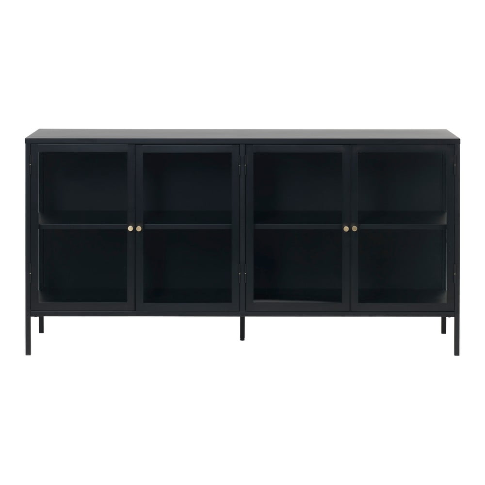 Czarna witryna Unique Furniture Carmel, dł. 170 cm