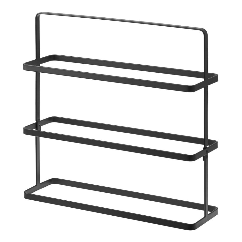 Czarna szeroka półka na buty YAMAZAKI Tower Yamazaki Shoe Rack