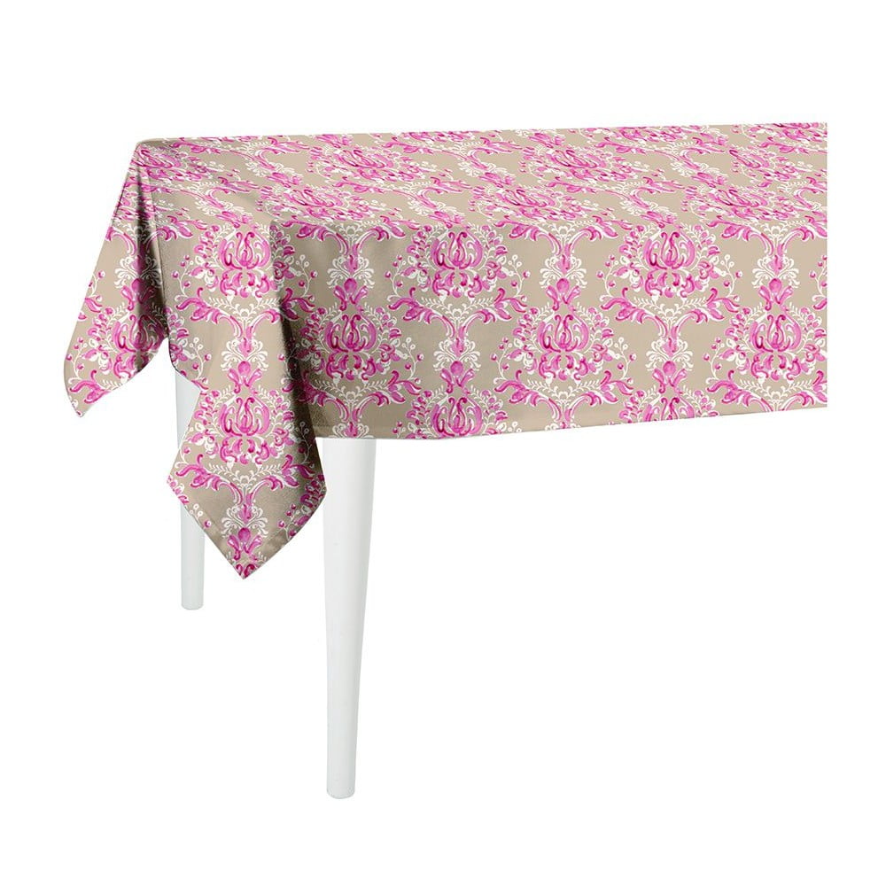 Beżowo-różowy obrus Mike & Co. NEW YORK Butterflies, 300x140 cm