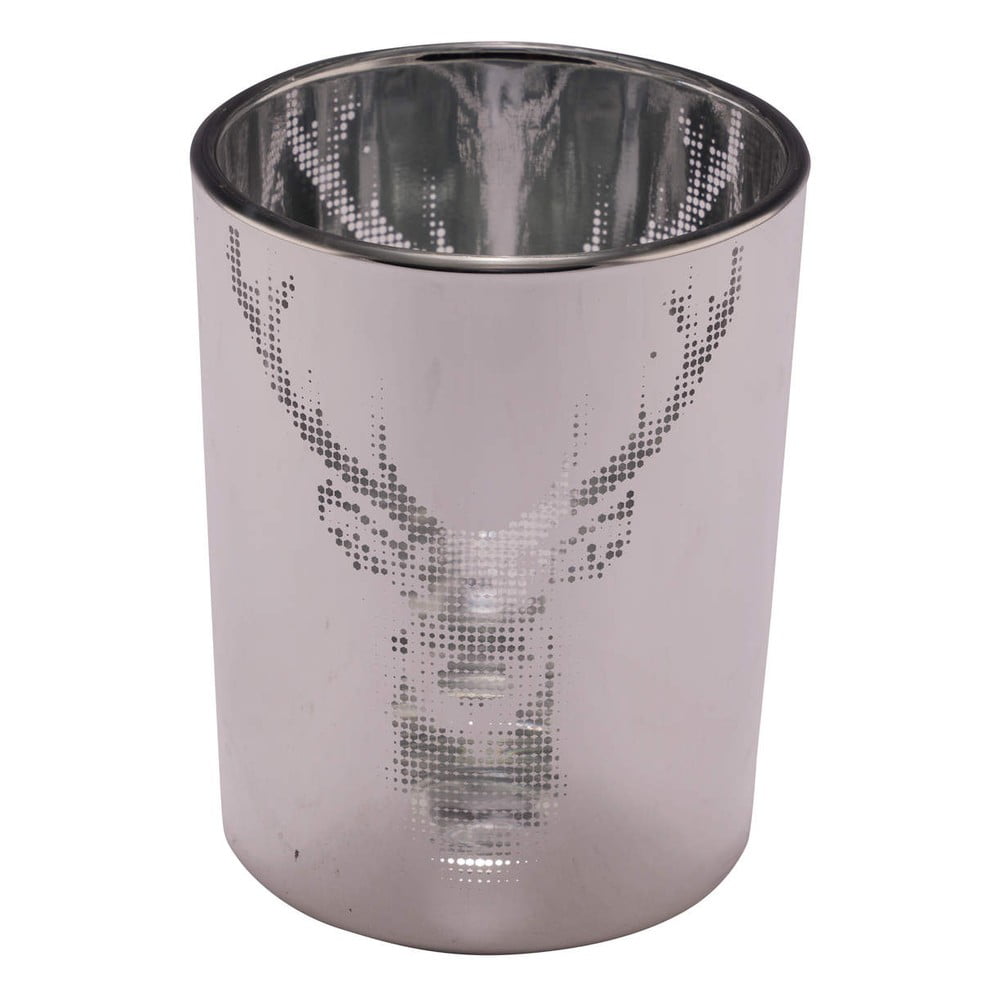 Świecznik z motywem świątecznym w kolorze srebra Ego Dekor