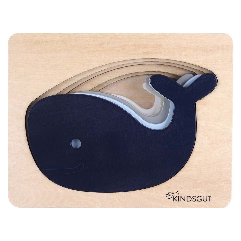 Dziecięce drewniane puzzle Kindsgut Whale