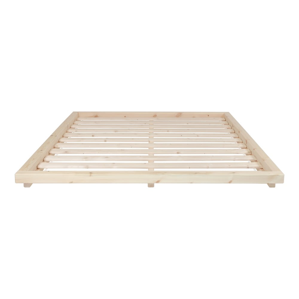 Łóżko dwuosobowe z drewna sosnowego w naturalnym kolorze Karup Design Dock Natural, 160x200 cm