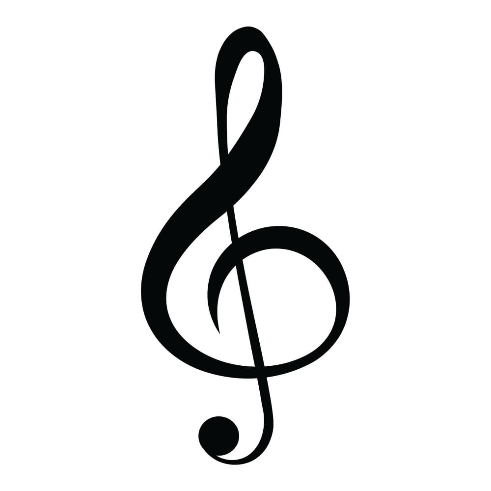 Czarna dekoracja ścienna Wallity Treble Clef