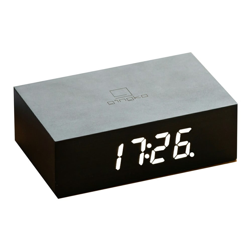 Czarny budzik LED Gingko Flip Click