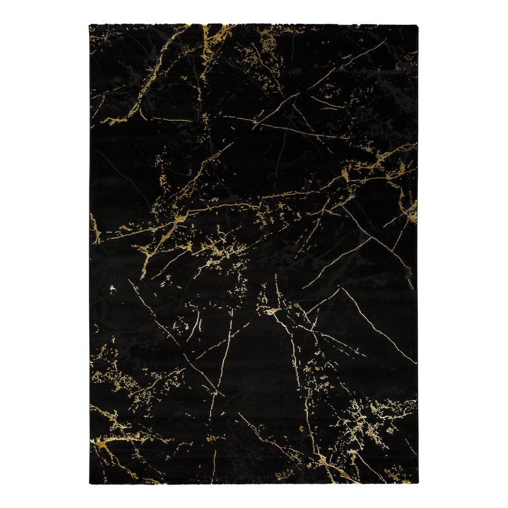 Czarny dywan Universal Gold Marble, 60x120 cm