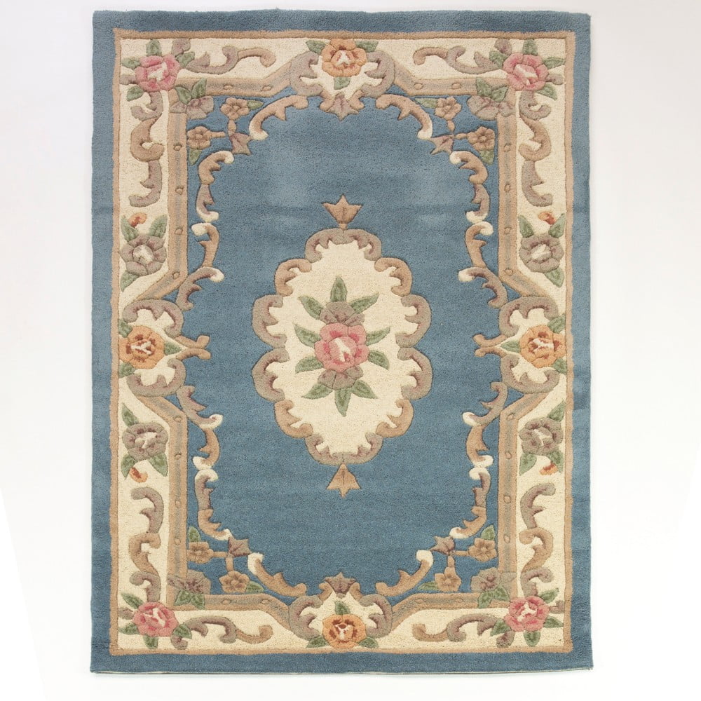Niebieski wełniany dywan Flair Rugs Aubusson, 75x150 cm