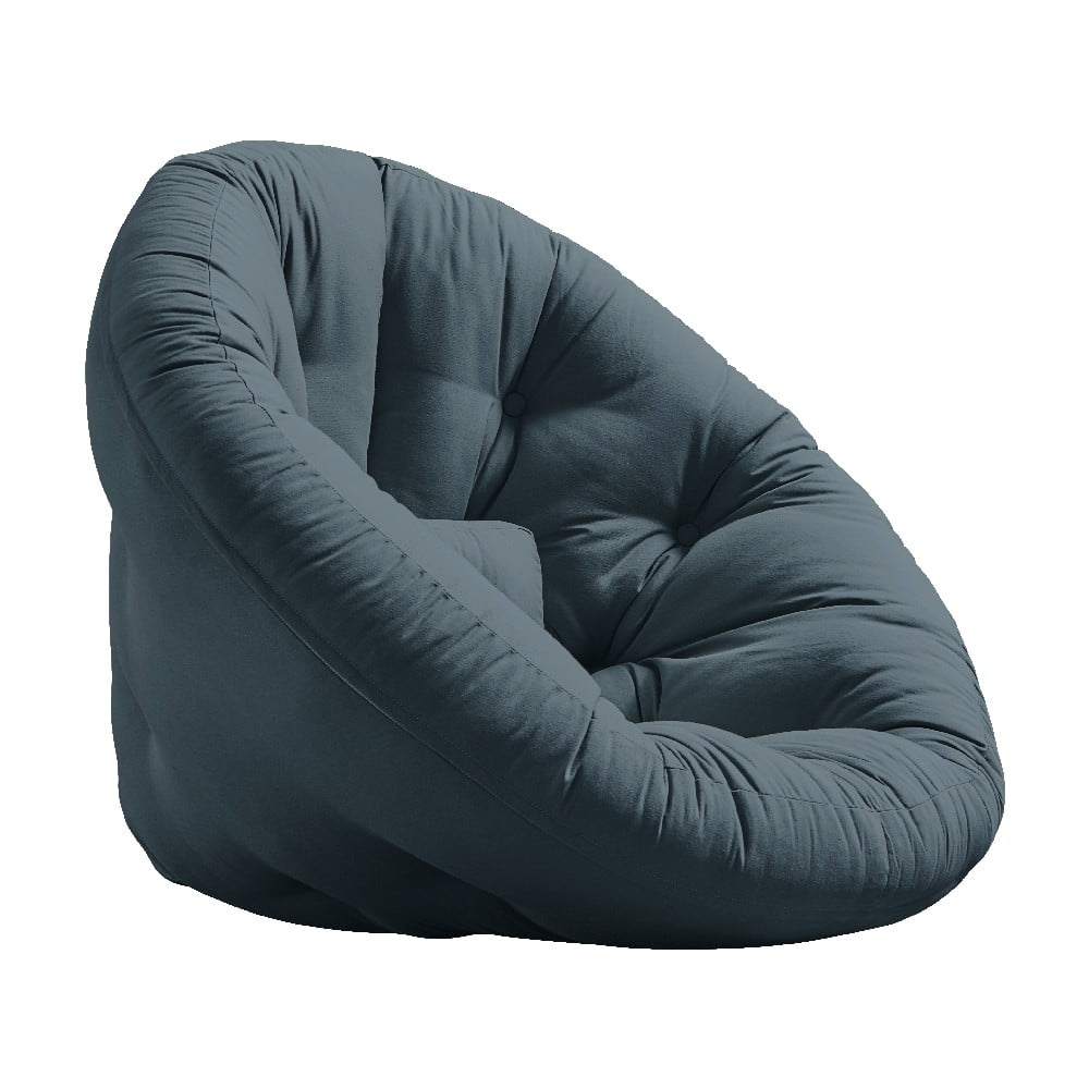 Rozkładany fotel z niebieskim obiciem Karup Design Nido Petrol Blue