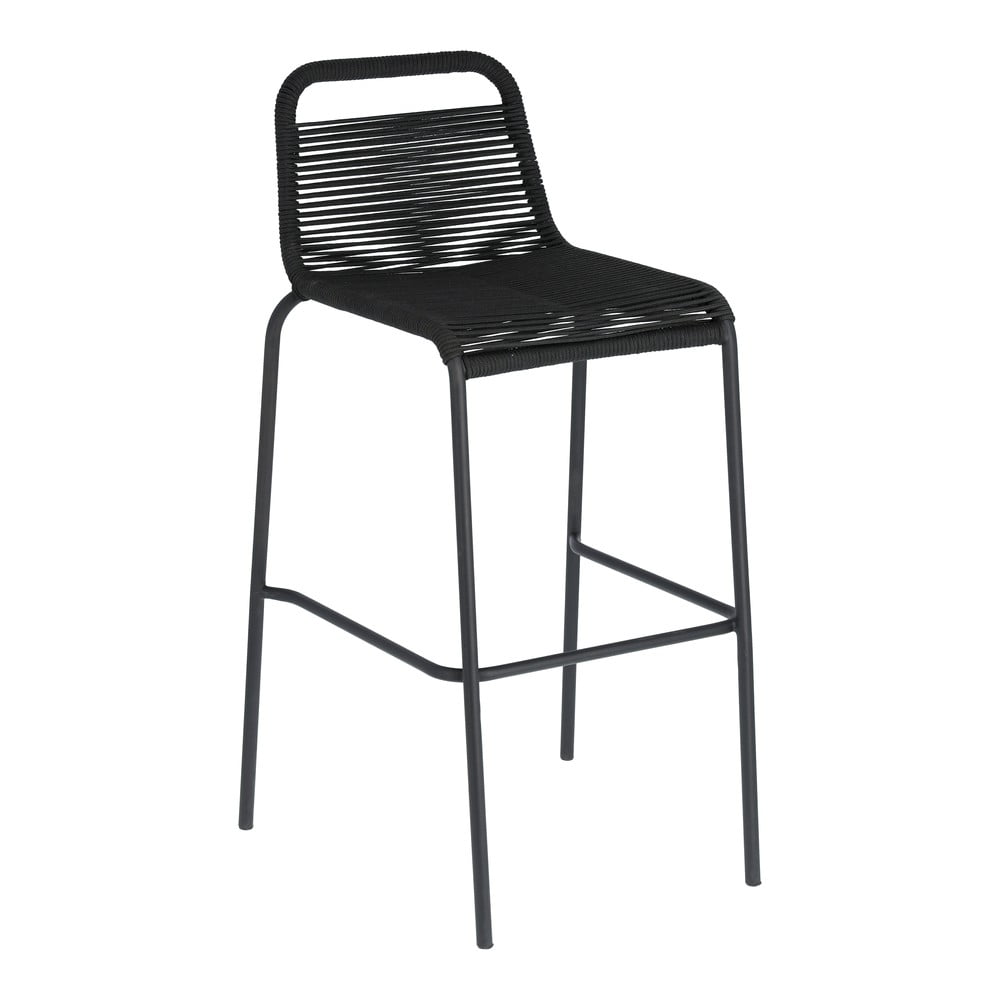 Czarny hoker ze stalową konstrukcją Kave Home Glenville, wys. 74 cm