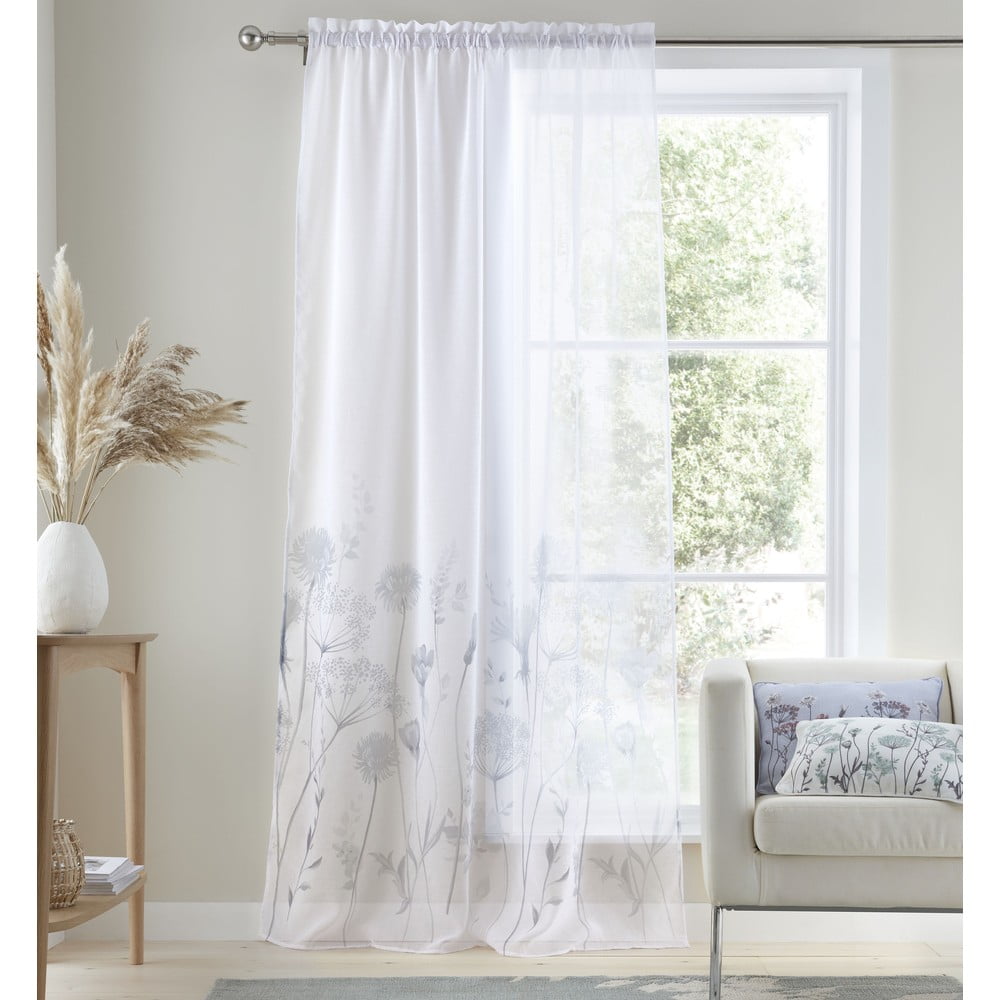 Biała firana 122x140 cm Meadowsweet Floral – Catherine Lansfield