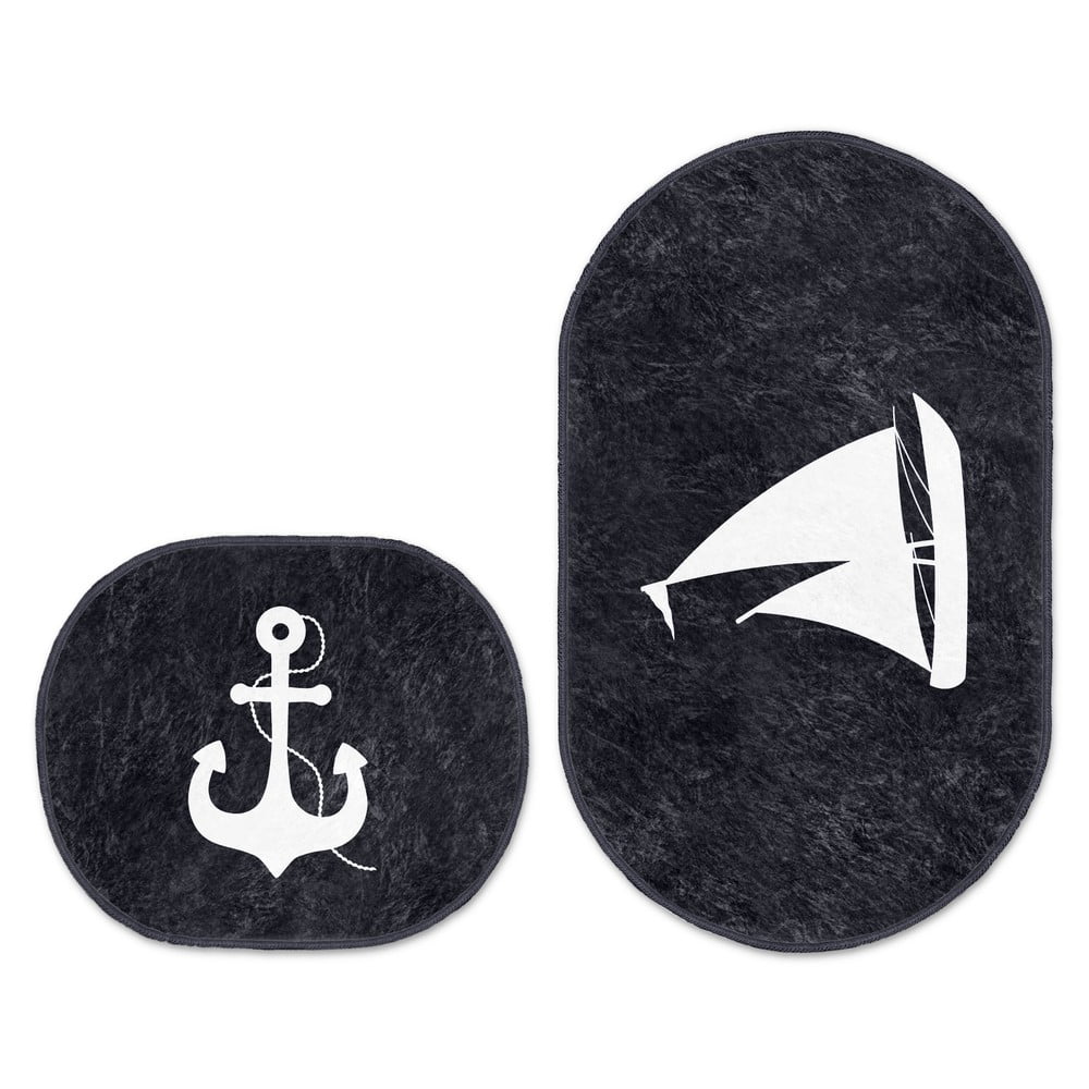 Niebieskie dywaniki łazienkowe zestaw 2 szt. 100x60 cm – Minimalist Home World