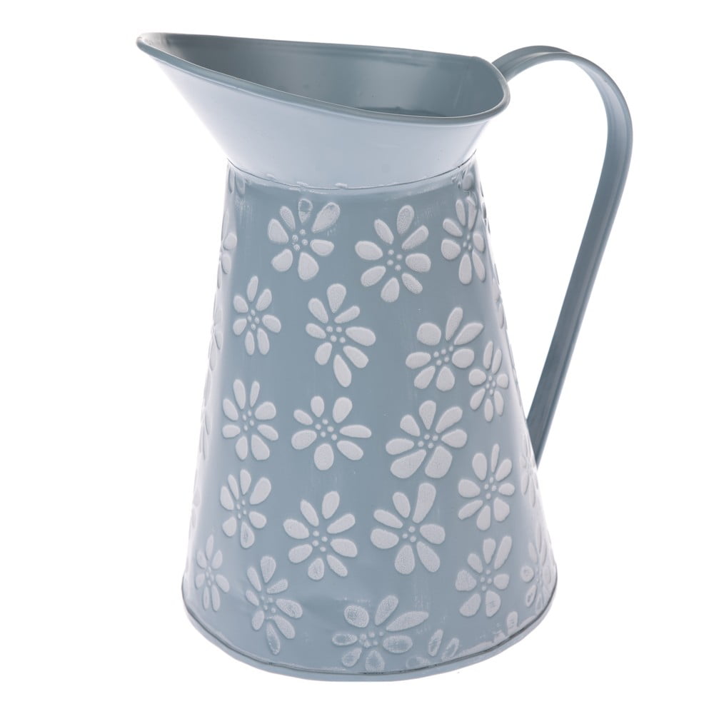 Niebieska metalowa doniczka Dakls Daisy, wys. 22 cm