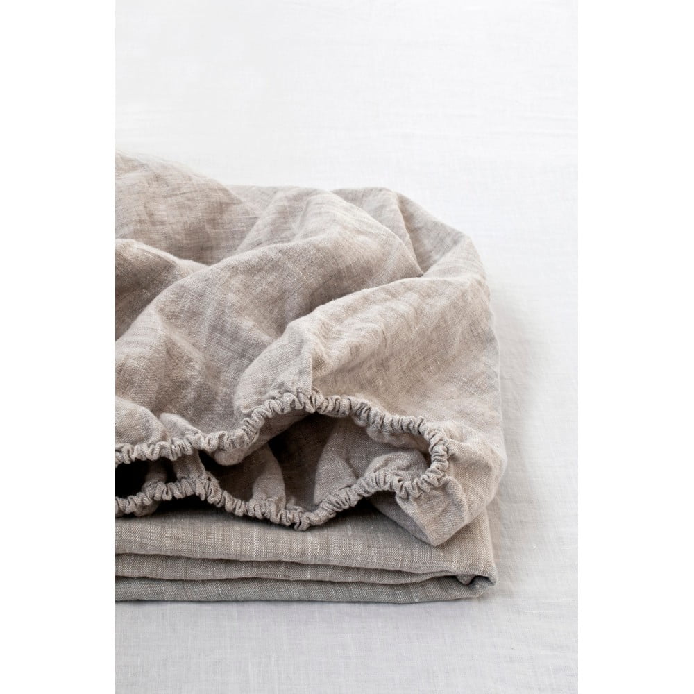 Elastyczne prześcieradło lniane Linen Tales, 180x200 cm