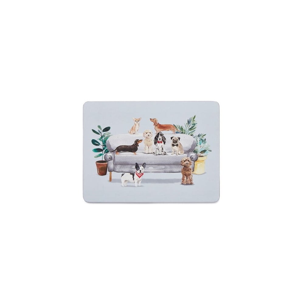 Zestaw 4 korkowych mat stołowych 21.5x29 cm Cooksmart ® Curious Dogs