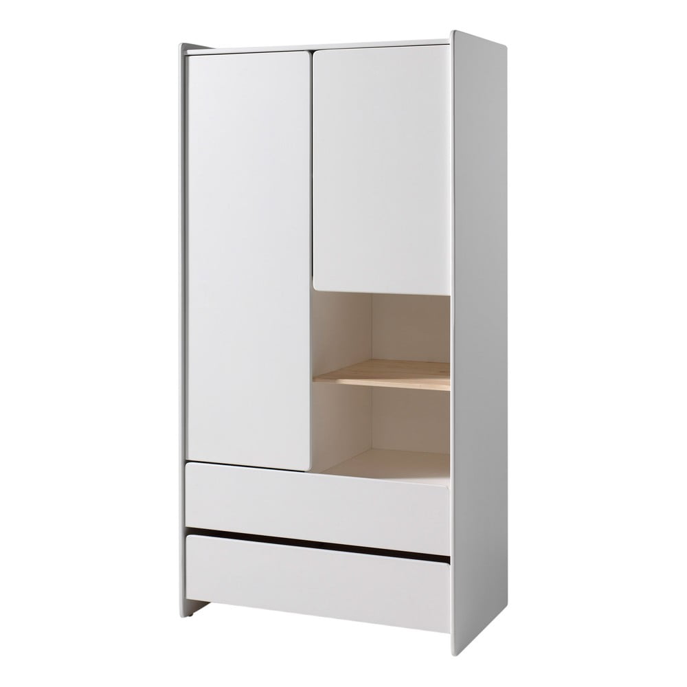 Biała szafa dziecięca Vipack Kiddy, 90 x 180 cm