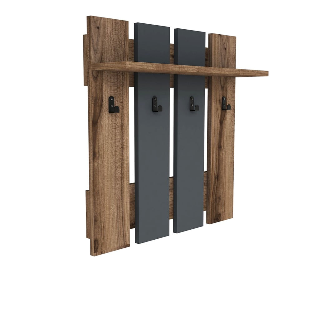 Wieszak ścienny do przedpokoju z półką Mita