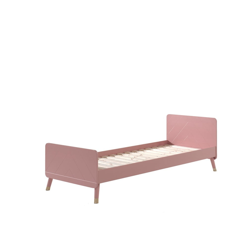 Różowe łóżko dziecięce z drewna sosnowego Vipack Billy, 90x200 cm