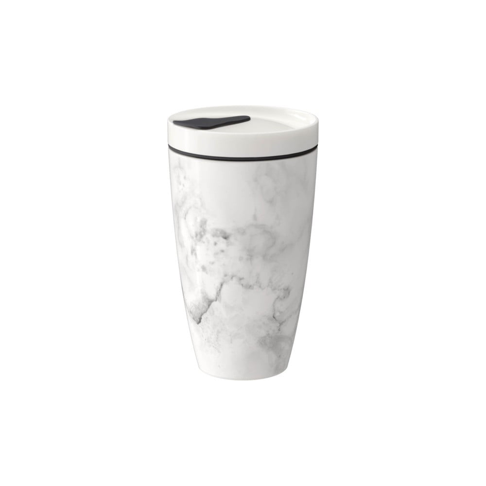 Szaro-biały porcelanowy kubek termiczny Villeroy & Boch Like To Go, 350 ml