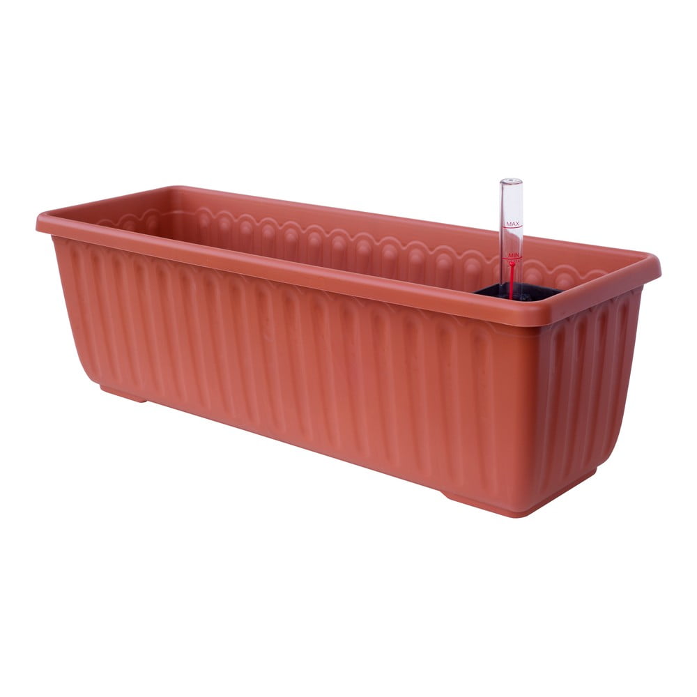 Brązowa doniczka z systemem nawadniania Plastia Siesta, dł. 60 cm