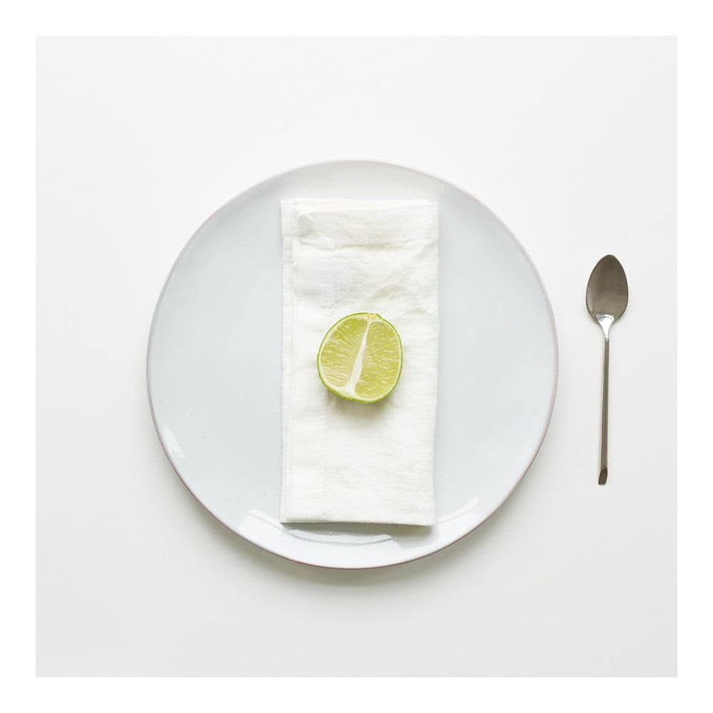 Zestaw 2 białych lnianych serwetek Linen Tales