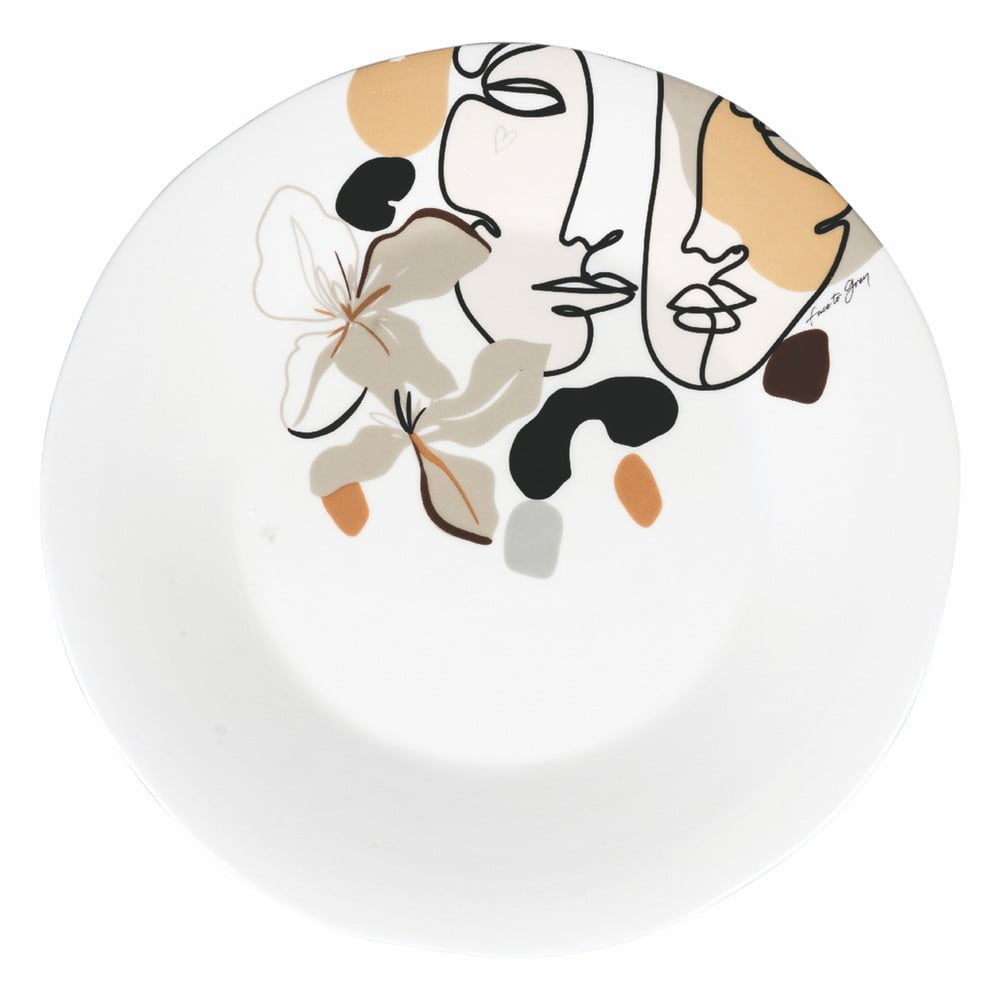 Ceramiczny talerz do serwowania Villa d'Este Face to Grey, ø 35 cm