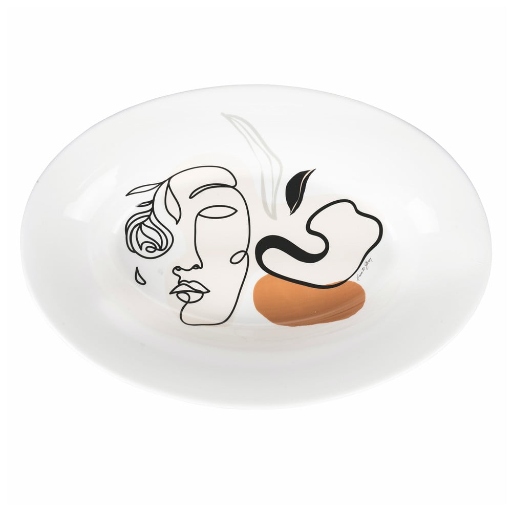 Ceramiczny talerz do serwowania Villa d'Este Face to Grey, 48 x 33 cm