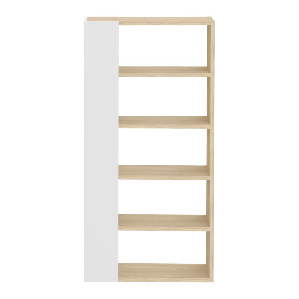 Biały regał z blatem w dekorze dębu 90x188 cm Ella – TemaHome