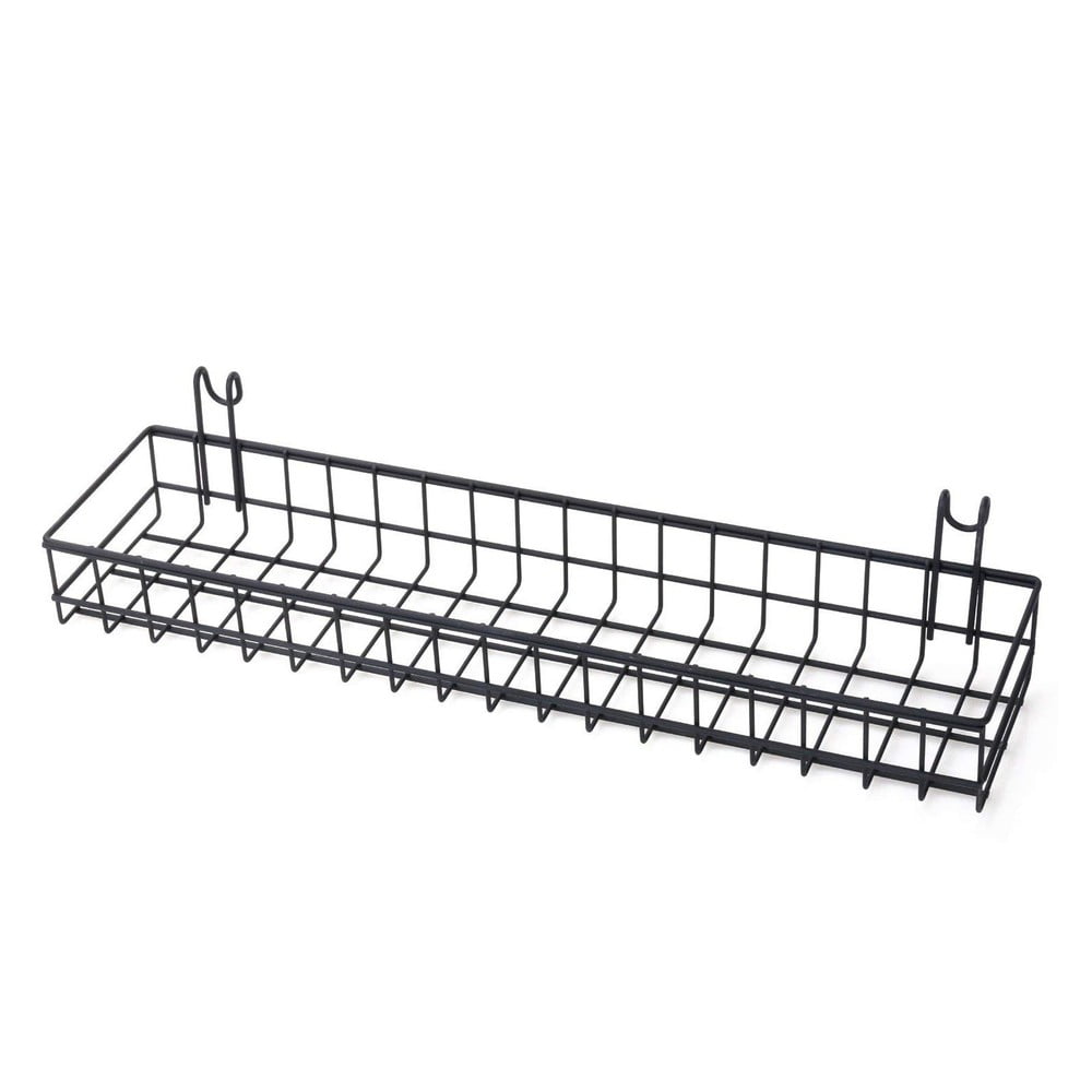 Czarny koszyk do przymocowania na kratce Reminder, dł. 40 cm