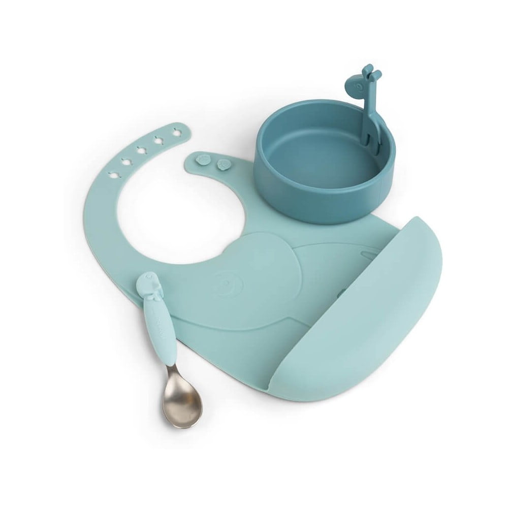 3-cześciowy niebieski zestaw naczyń dla dzieci Deer Friends – Done by Deer