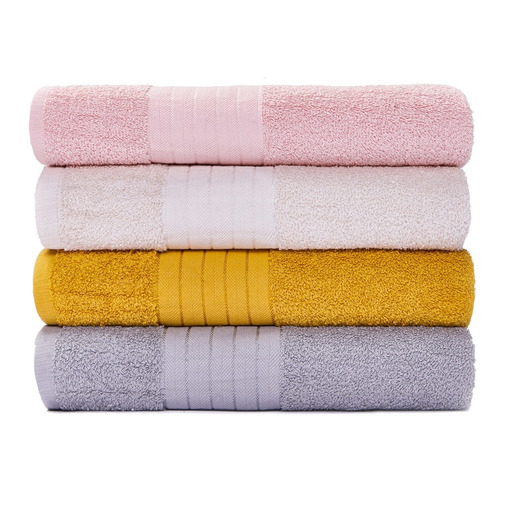 Zestaw 4 bawełnianych ręczników Bonami Selection Milano, 70x140 cm