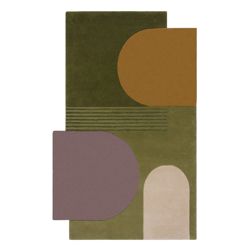 Zielony wełniany dywan 180x120 cm Lozenge – Flair Rugs