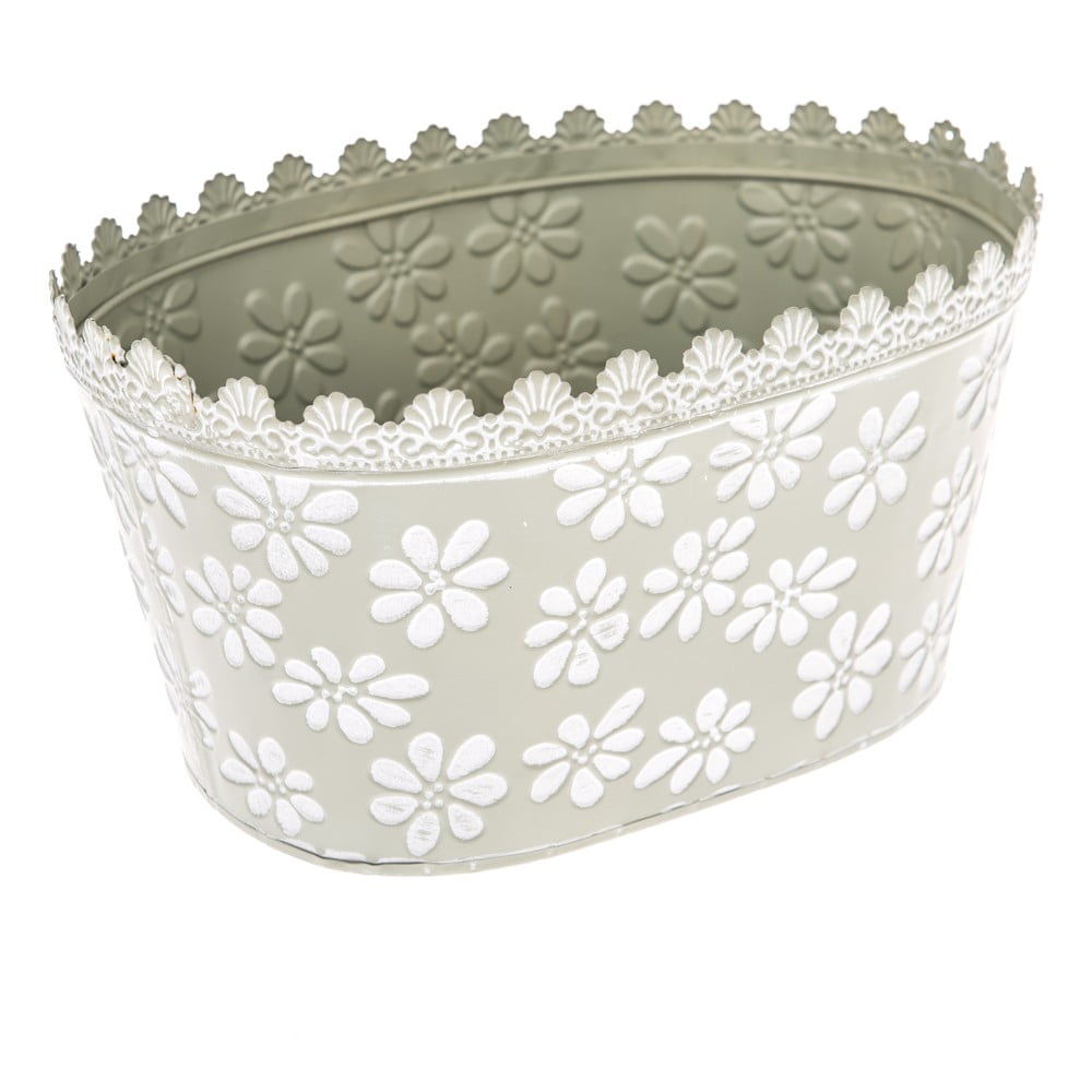 Zielona metalowa doniczka Dakls Daisy, wys. 14,5 cm