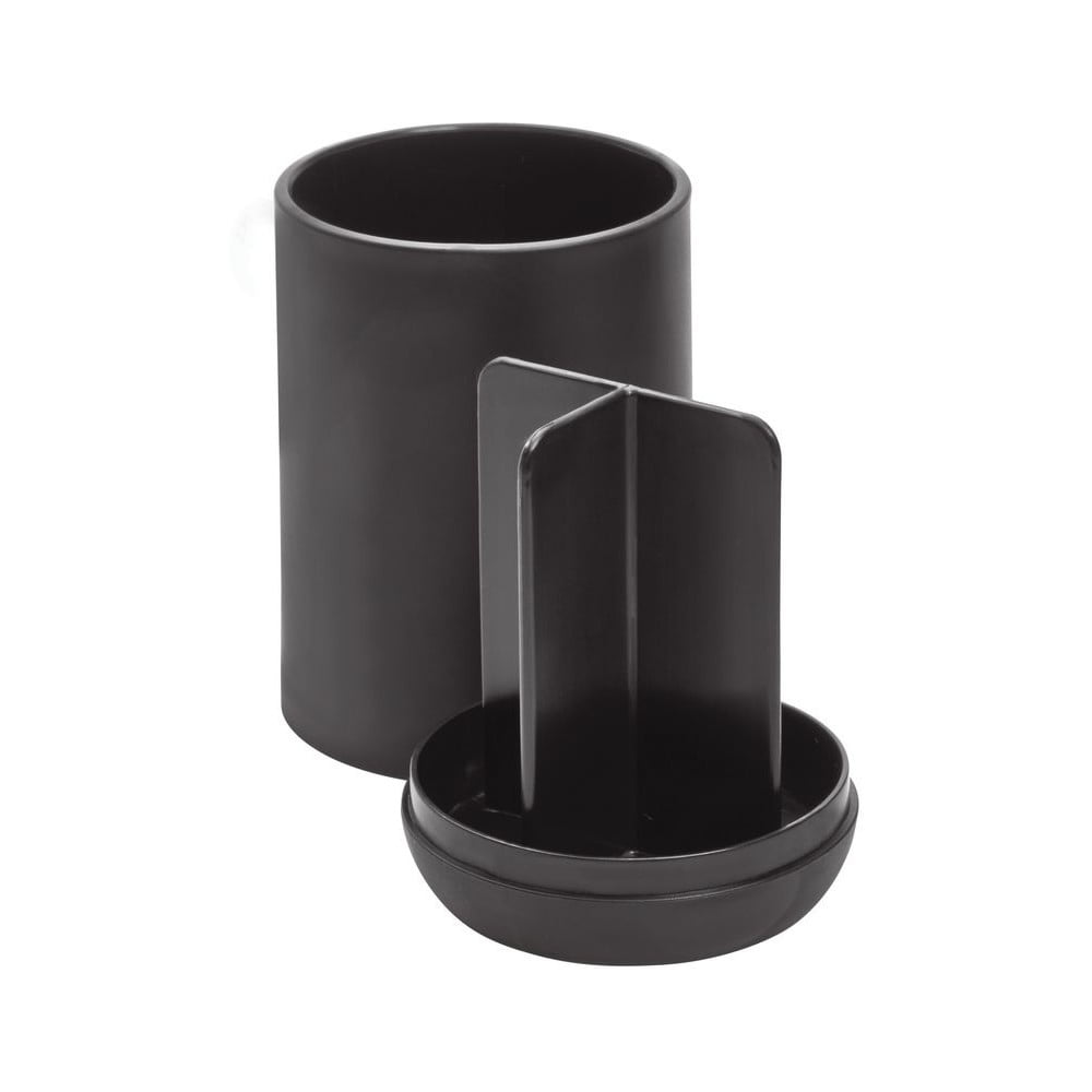 Czarny kubek na szczoteczki do zębów z przegródkami iDesign Cade