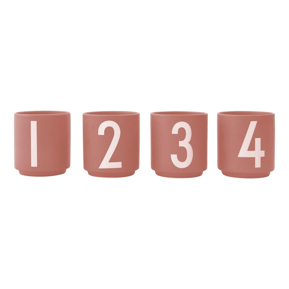 Porcelanowe świeczniki zestaw 4 szt. Mini – Design Letters