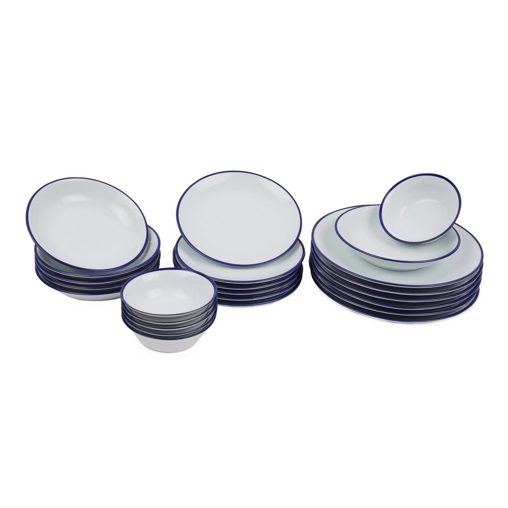 24-częściowy zestaw talerzy porcelanowych Kutahya Margaka