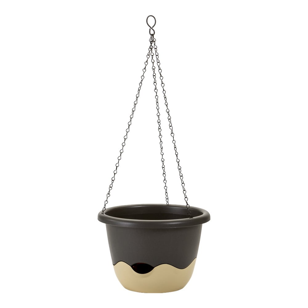 Niebiesko-biała doniczka z systemem nawadniania do zawieszenia Plastia Mareta, dł. 25 cm
