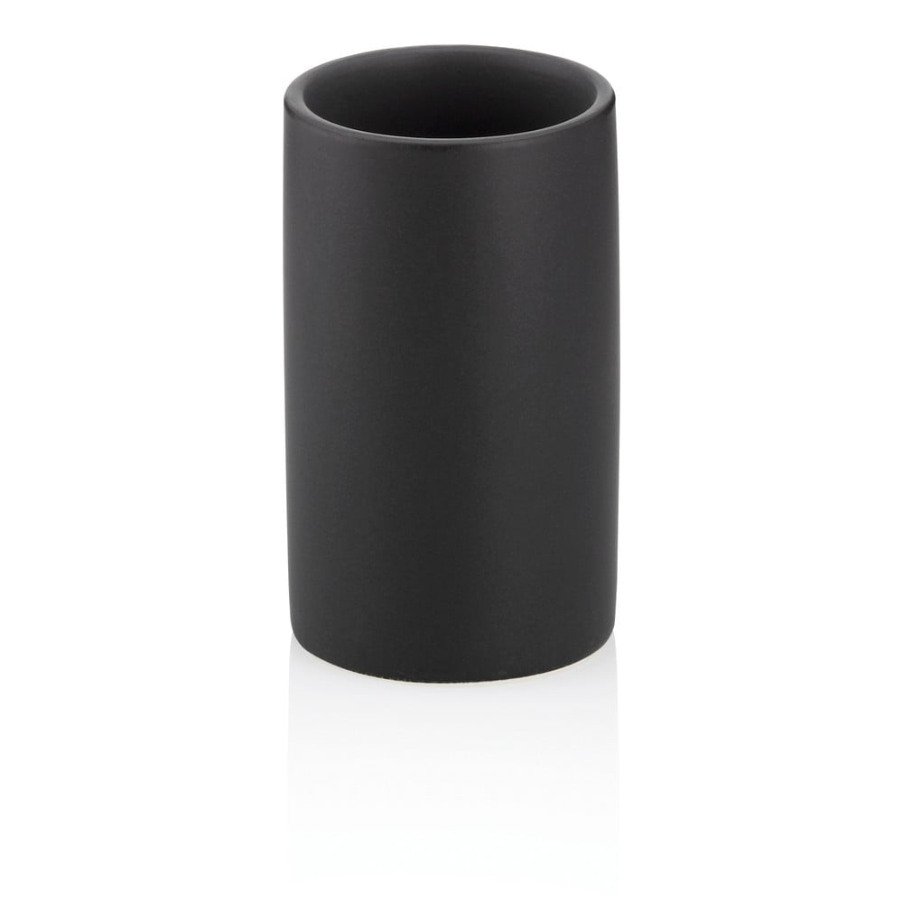 Czarny ceramiczny kubek na szczoteczki do zębów Kela Matsi
