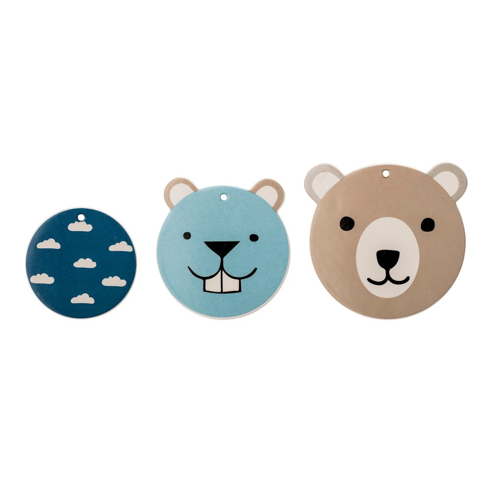 Zestaw 3 dekoracji ściennych Bloomingville Mini Teddy Bear