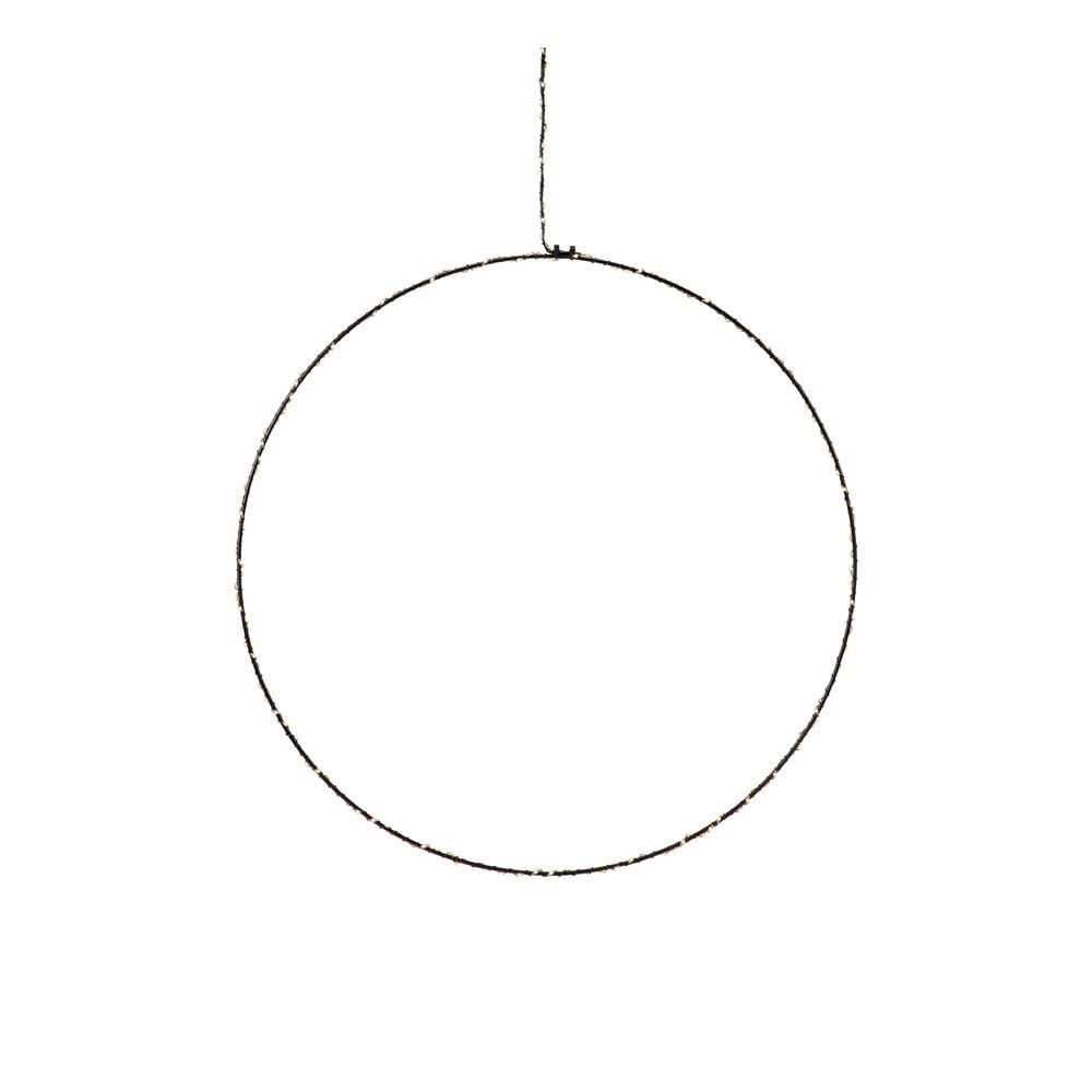 Czarna świąteczna wisząca dekoracja świetlna Markslöjd Alpha Circle, wys. 45 cm