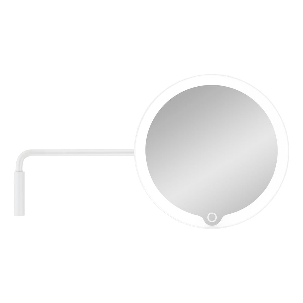 Białe ścienne lusterko kosmetyczne z podświetleniem LED Blomus Modo