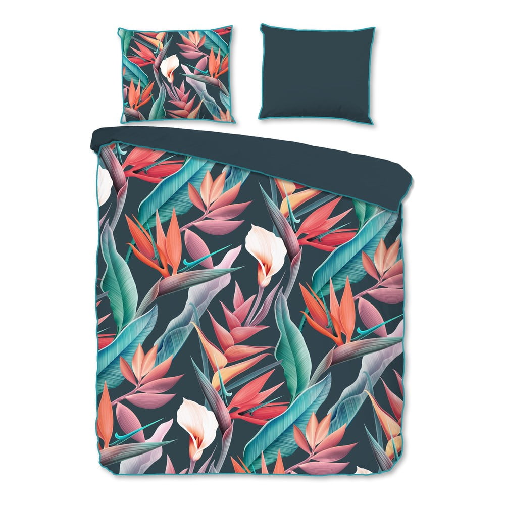 Pościel jednoosobowa z bawełny organicznej Descanso Leaves, 140x200 cm