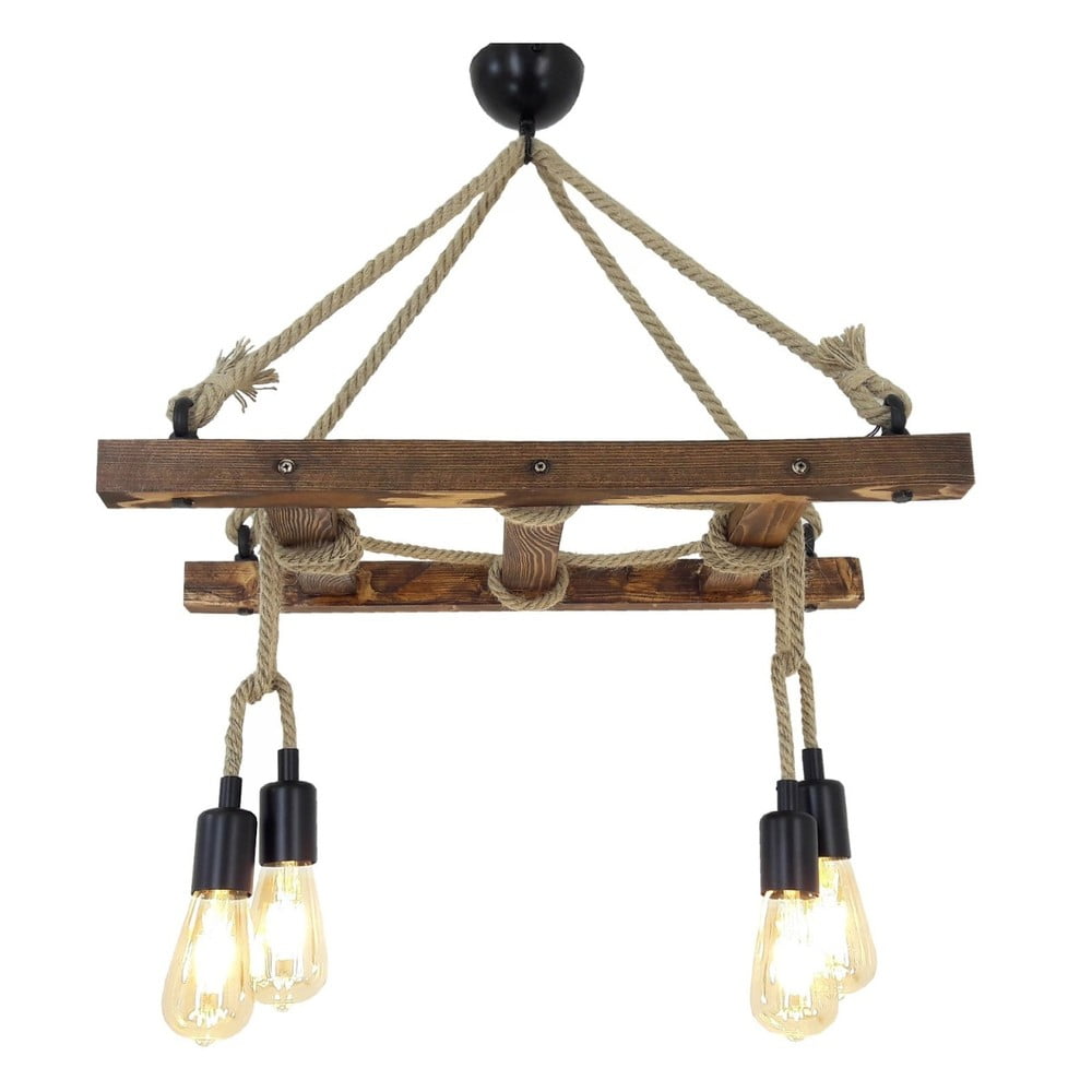 Drewniana lampa wisząca Halat