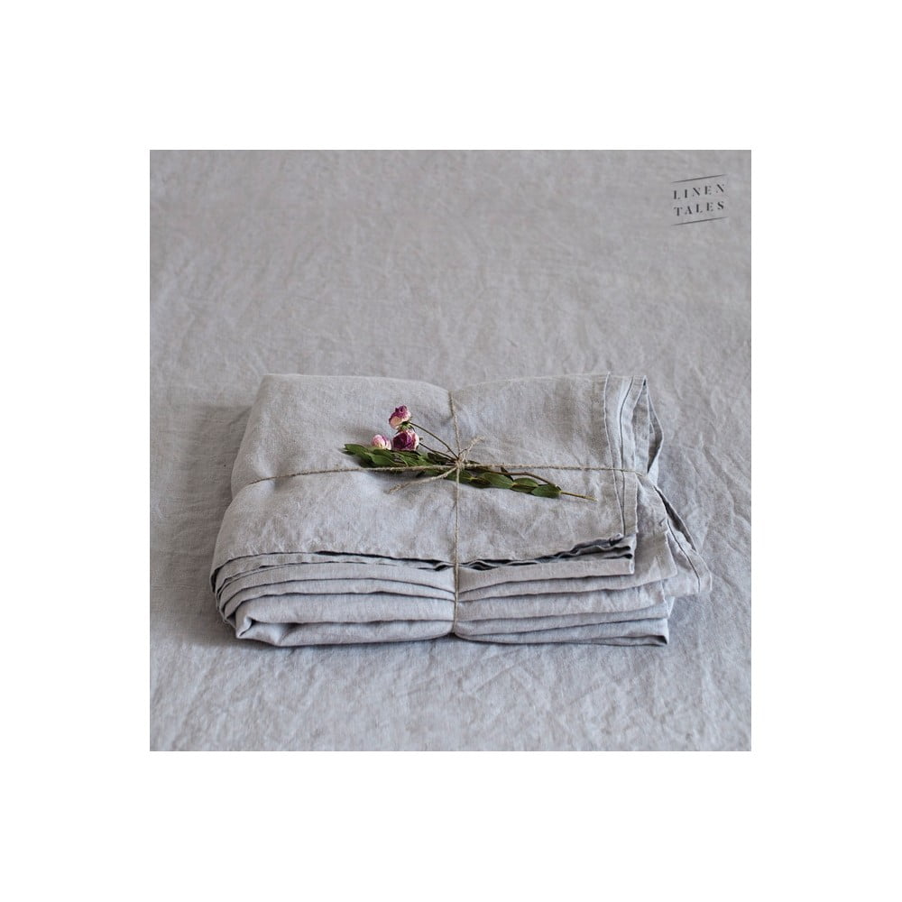 Szare lniane prześcieradło 260x180 cm – Linen Tales