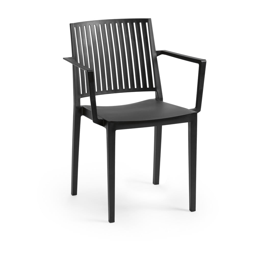 Czarne plastikowe krzesło ogrodowe Bars – Rojaplast