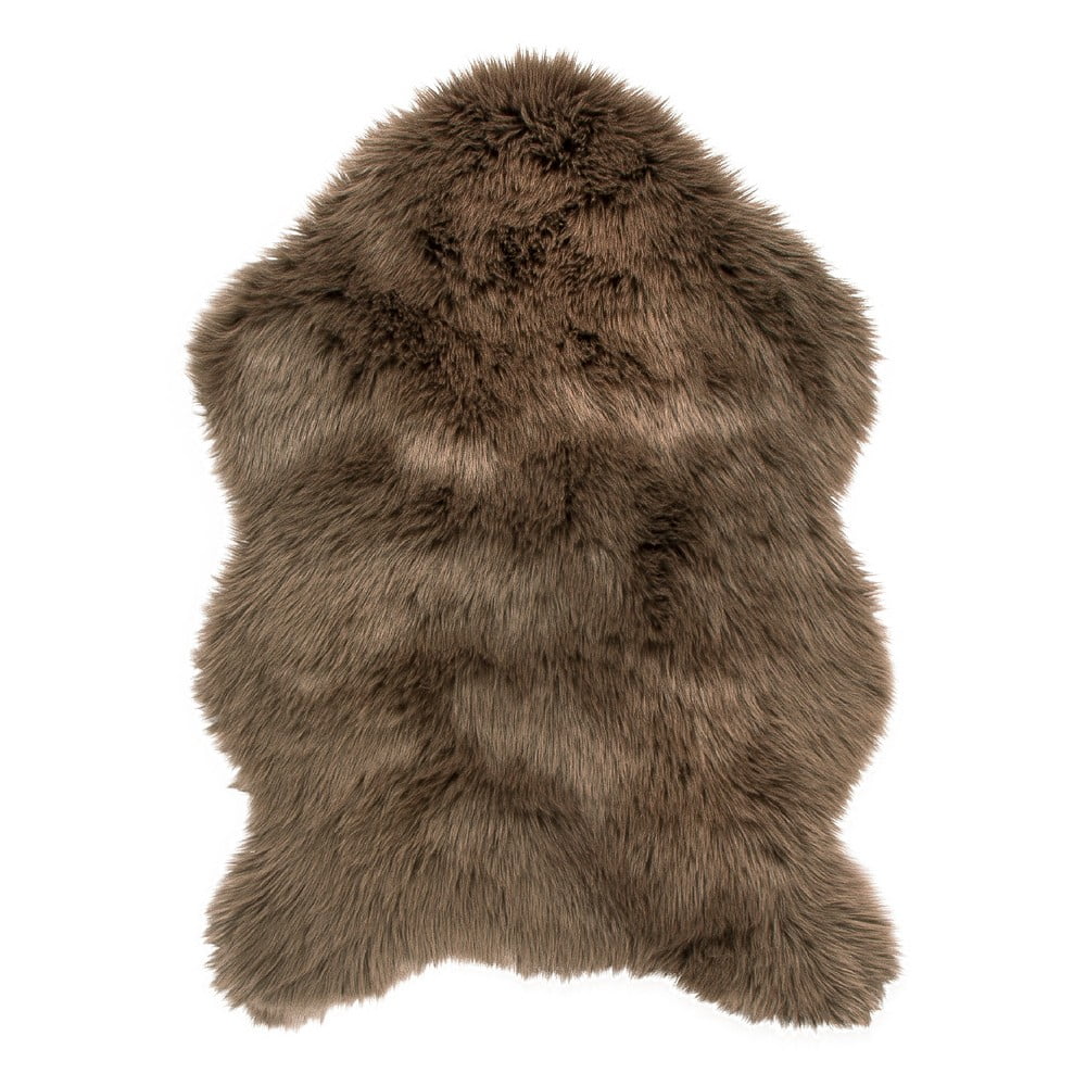 Ciemnobrązowa sztuczna skóra Tiseco Home Studio Sheepskin, 60x90 cm