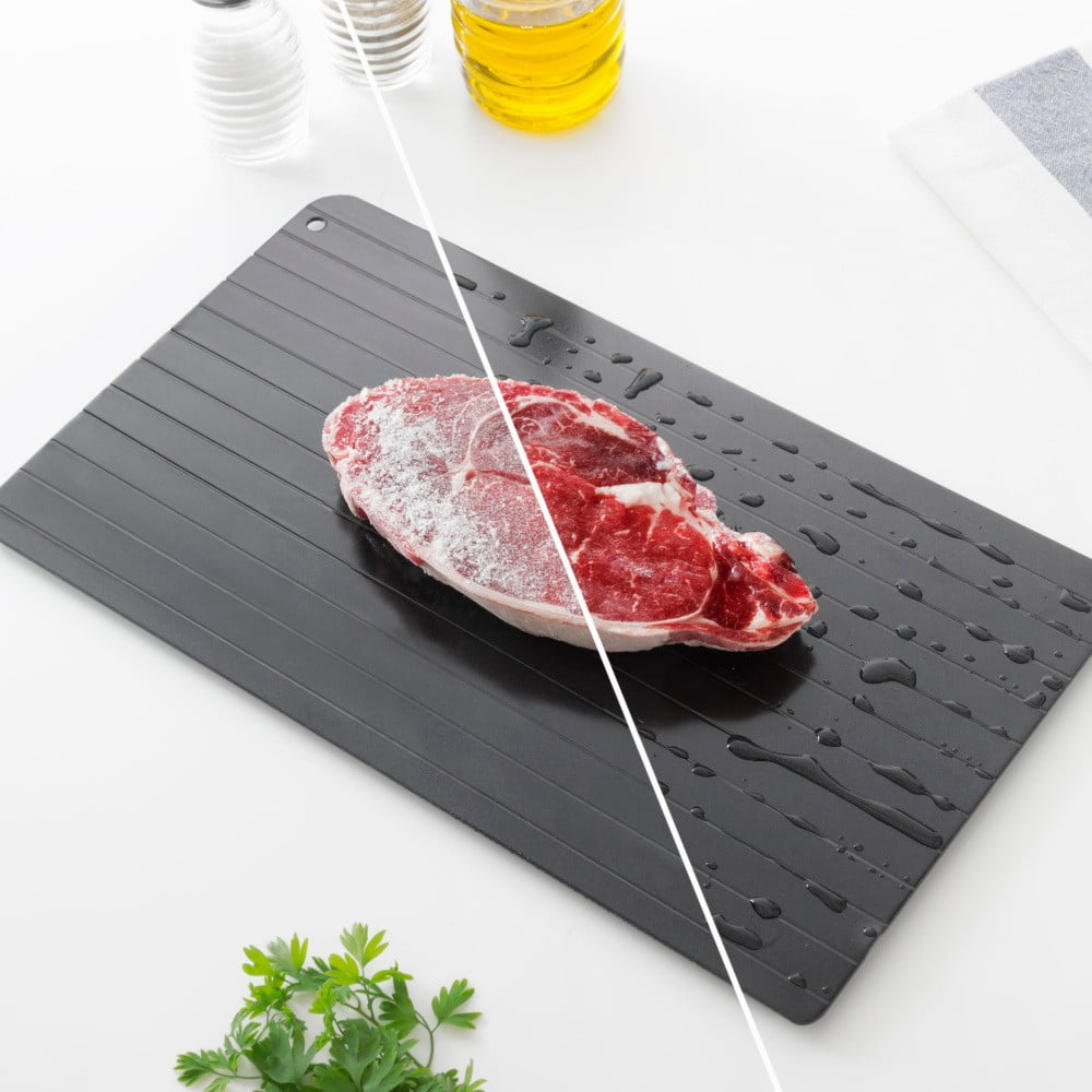 Czarna tacka do rozmrażania Innovagoods, 35x20,5 cm