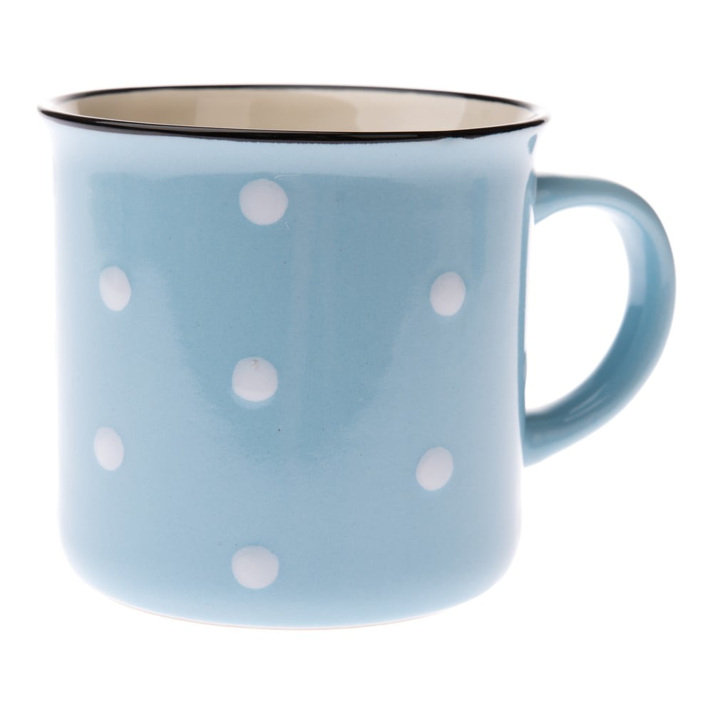 Błękitny kubek ceramiczny Dakls Dottie, 380 ml