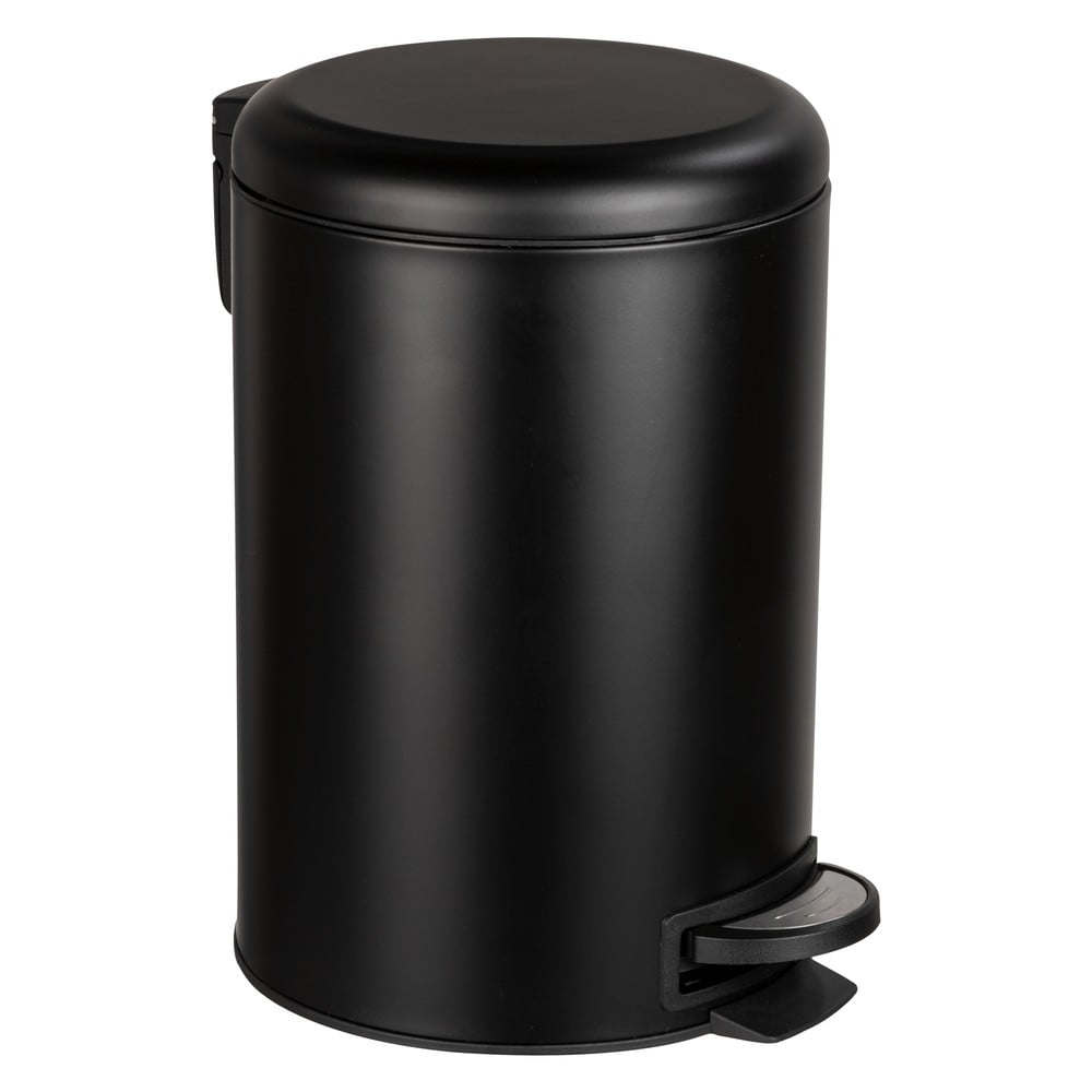 Czarny kosz na śmieci Wenko Leman Easy Close, 12 l