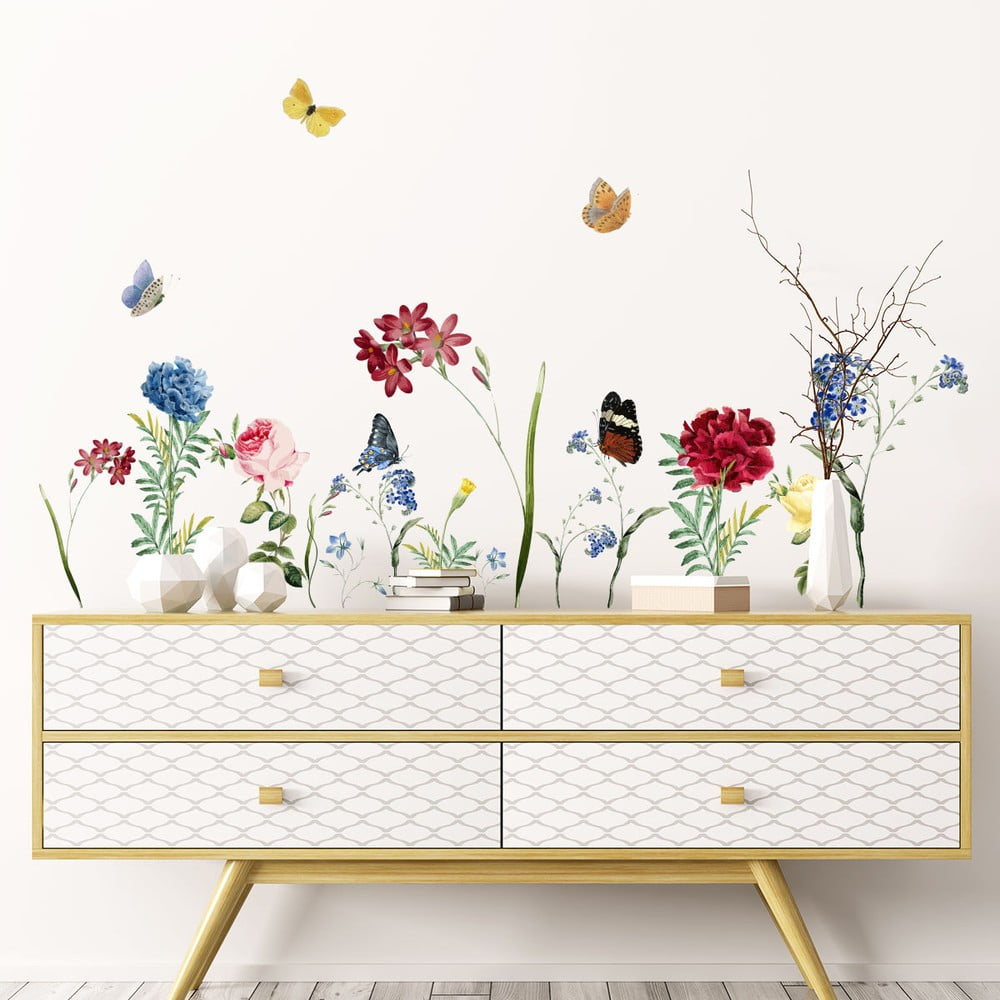 Komplet naklejek ściennych Ambiance Flowers in the Garden