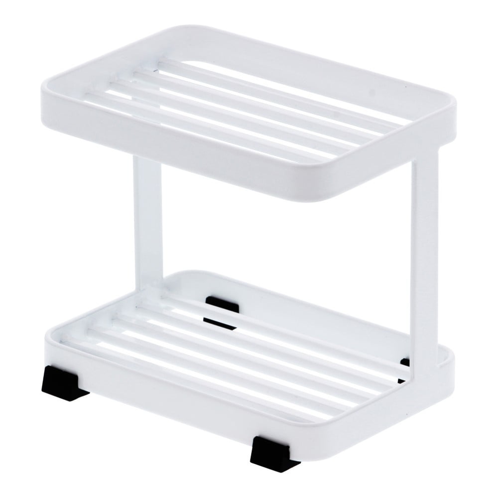 Biała piętrowa mydelniczka z półeczką YAMAZAKI Tower